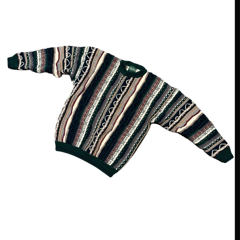 Vintage Heinz Healey’s Men’s Cotton Sweater Textured Patterned Holiday. Sz L/EUC - Picture 2 of 9
